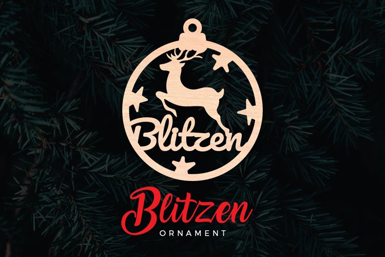 Reindeer Blitzen Christmas Ornament example image 1