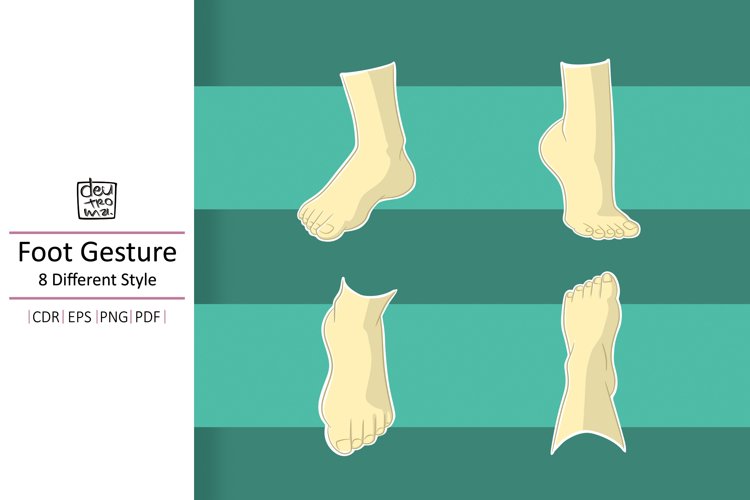 Cartoon Foot Gesture Vector - EPS CDR PDF PNG example image 1