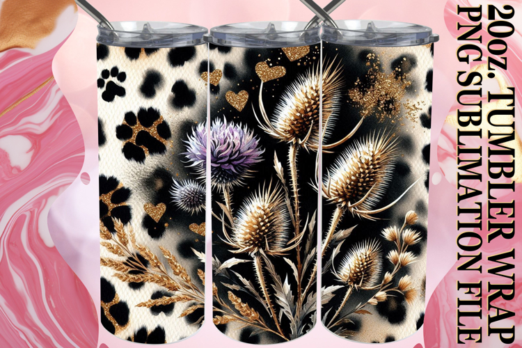JOYFUL WHISPERS 20oz TUMBLER WRAP, Leopard Prints