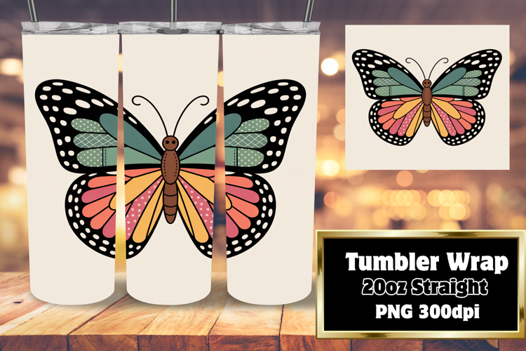 20oz Tumbler Design for Sublimation , Butterfly