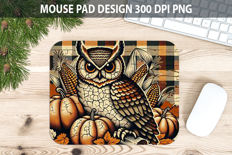 Owl Mouse pad Sublimation - Thanksgiving PNG Design