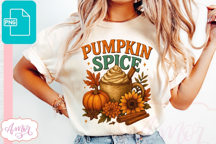 Pumpkin spice coffee PNG for sublimation | Fall design