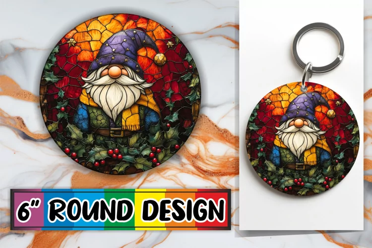 Playful Circle Car Coaster Sublimation, Holiday