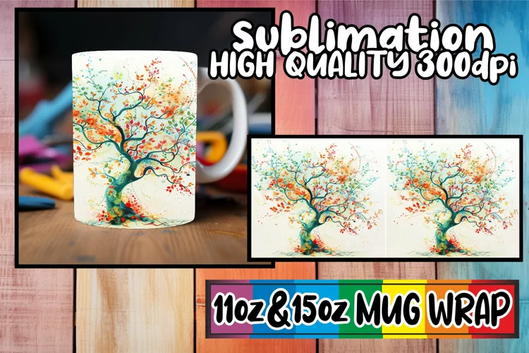 Spring Blossom Mug Sublimation Wrap - Sublimation 11oz 15oz