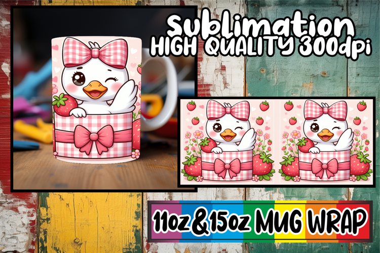 Sunshine bliss sublimation mug wrap, Cute Goose