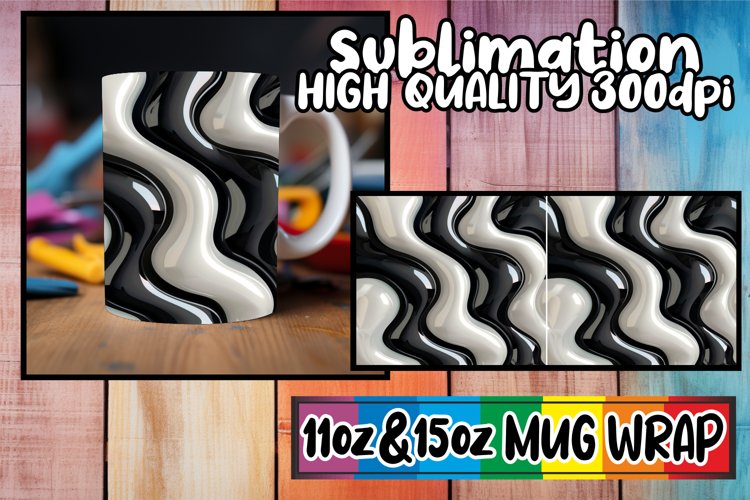 Dynamic 3D Delight: Abstract Mug Art 11oz/15oz example image 1