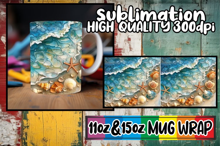 Nautical Delight Mug Wrap Sublimation, 11oz 15oz