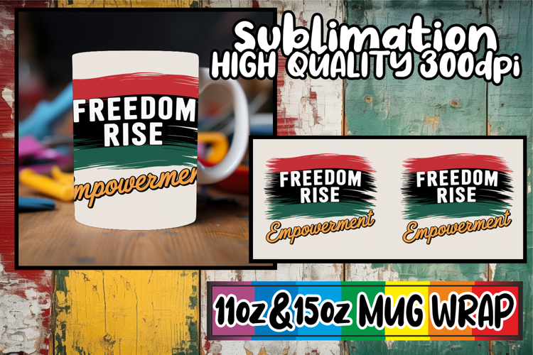 Beautiful sunsets sublimation mug wrap, Juneteenth