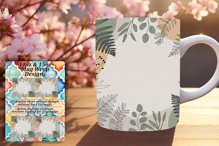 EYE-CATCHING 11oz Mug Wrap PNG , Flowers