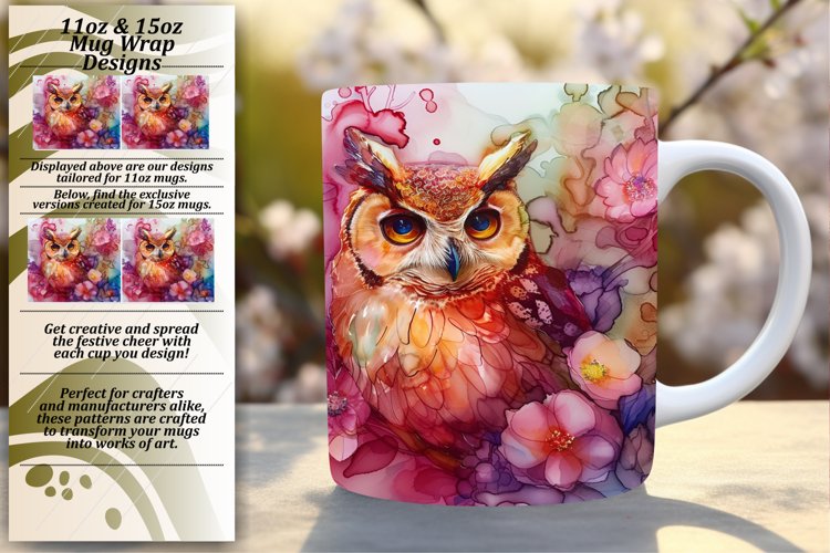 Springtime Delight Owl 11oz 15oz Mug Wrap