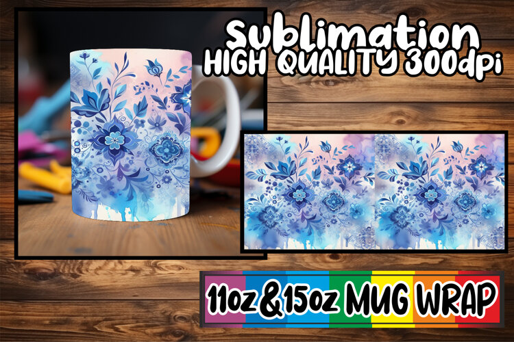 Enchanted mornings sublimation print, Watercolor Pattern example image 1