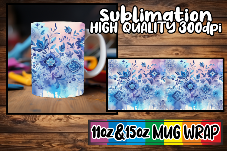 Enchanted mornings sublimation print, Watercolor Pattern