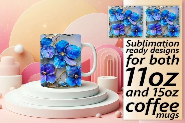 Radiant Flower Fantasy Mug Wrap: Sublimation - 11oz/15oz