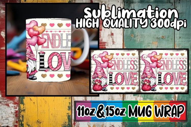 Whimsical charm 11oz 15oz mug wrap, Valenines example image 1