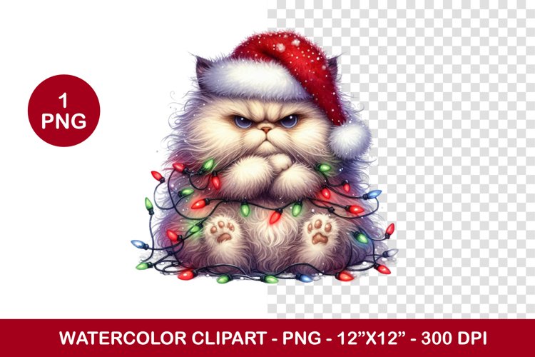 png watercolor clipart - grumpy cat example image 1