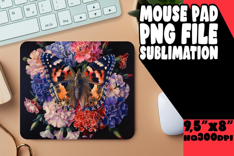 Delicate Butterfly Elegance Desk Mat