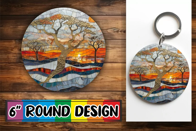 Luxe Landscape Keychain Delights: Golden Elegance