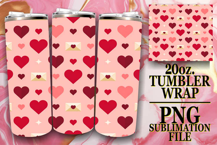 SERENE GIFT 20oz TUMBLER WRAP, Valentines Pattern