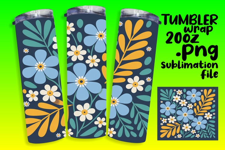 Sublimation-Ready Graphics for 20oz Tumbler , Flowers