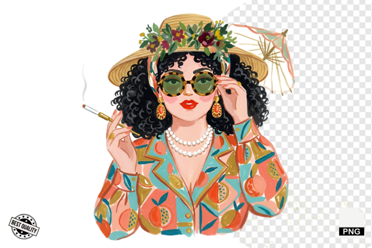 Summer 1950 Girls Clipart example image 1