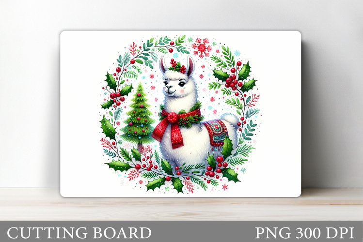 Christmas Lama Cutting Board. Christmas Cutting Board example image 1
