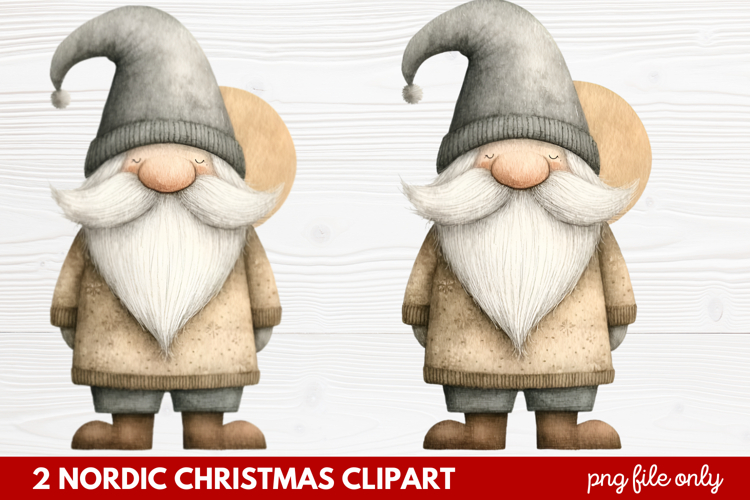 2 Nordic Christmas Clipart | Scandinavian Holiday PNG