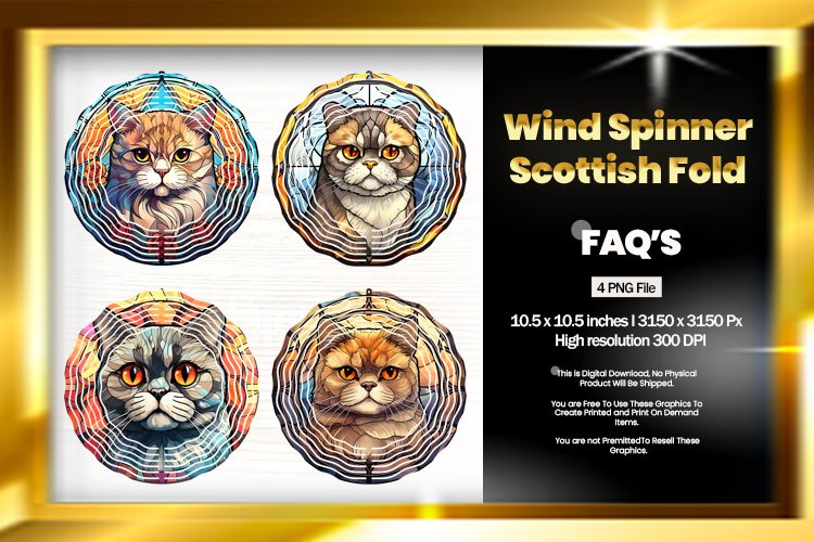 Scottish Fold Wind Spinner Sublimation - 04 Variation example image 1