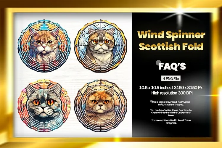 Scottish Fold Wind Spinner Sublimation - 04 Variation