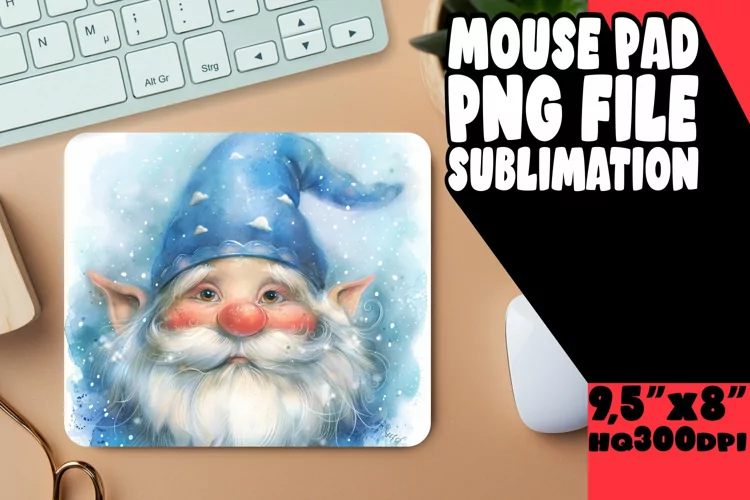 Garden Gaiety: Gnome Mouse Pad Design Sublimation