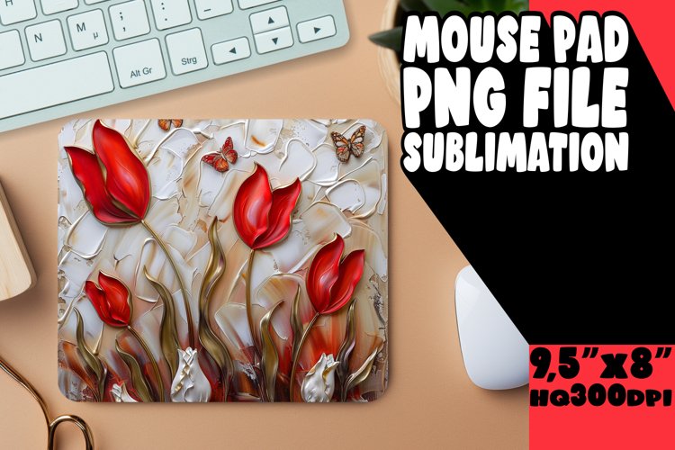 Whimsical Floral Spring Sublimation Mouse Pad example image 1