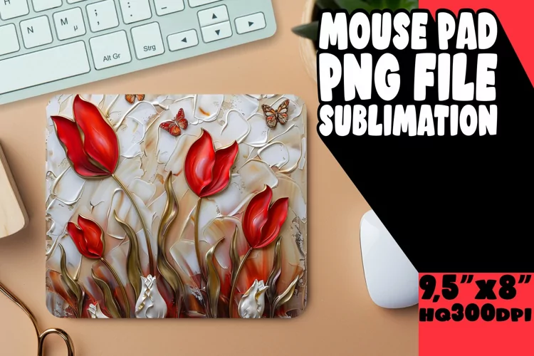 Whimsical Floral Spring Sublimation Mouse Pad