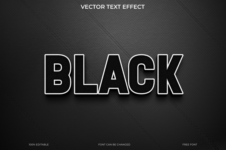 Black Vector Text Effect for Minimalist Designs