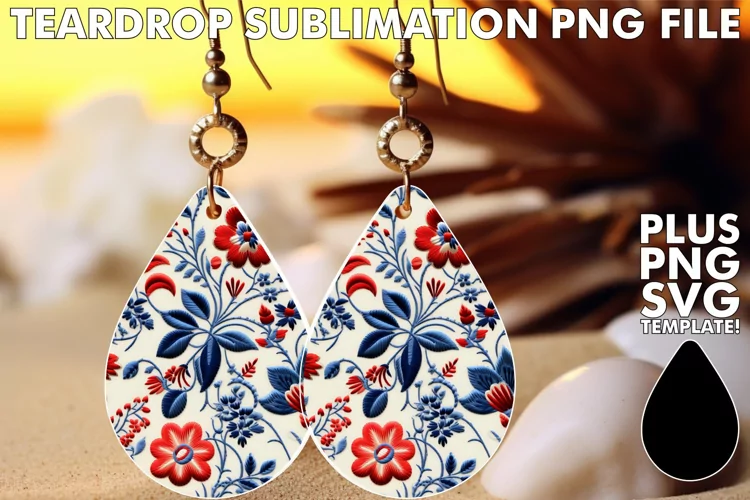 Embroidered Beauty Earring Sublimation