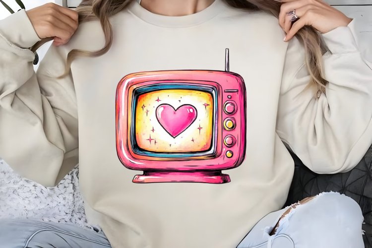 Retro Valentine Clipart PNG