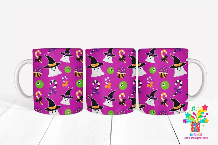 Happy Halloween Mug Sublimation / halloween Mug Wrap #11