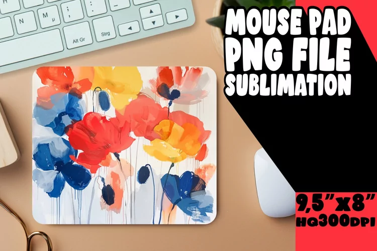 Botanical Spring Blossom Pattern Mouse Pad