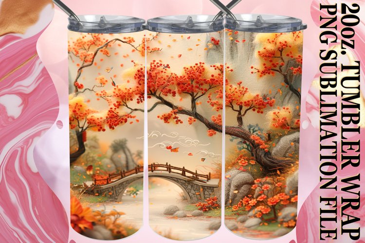 Beauty View in 3D Springtime Tumbler Sleeve - 20oz example image 1