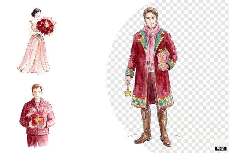Romantic Christmas Love Clipart example image 1