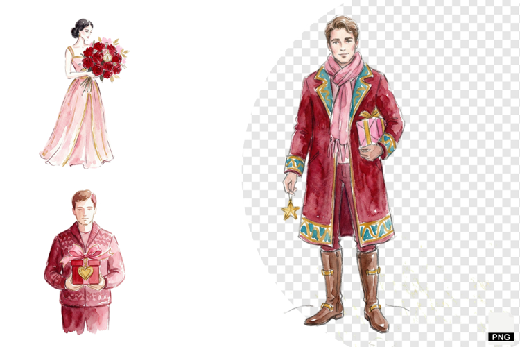 Romantic Christmas Love Clipart