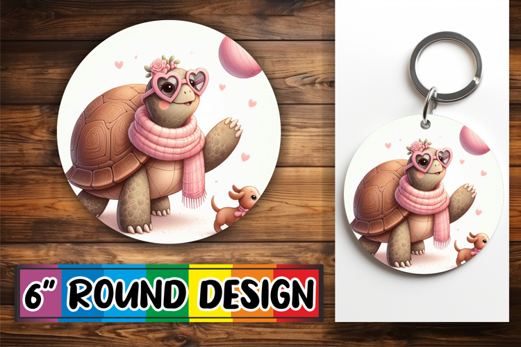Playful Car Coasters Sublimation, Turtle