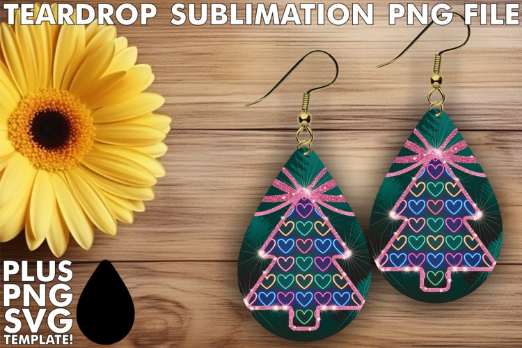 Unique TEARDROP Earrings Art Ideas, Neon Xmas