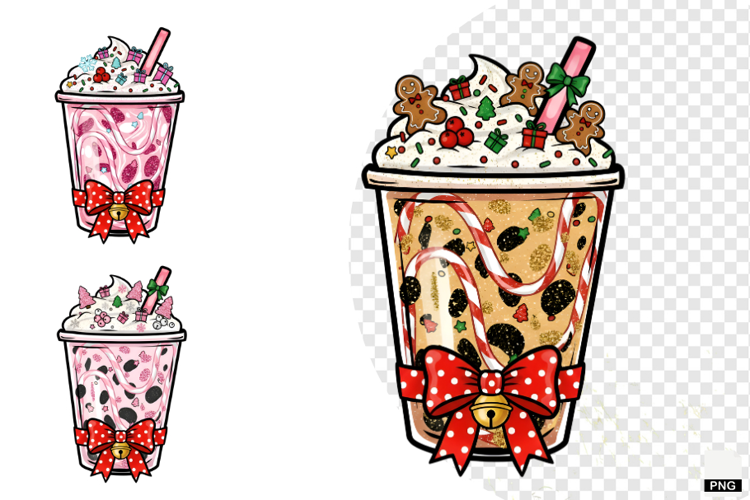Christmas Coquette Coffee Cup Clipart