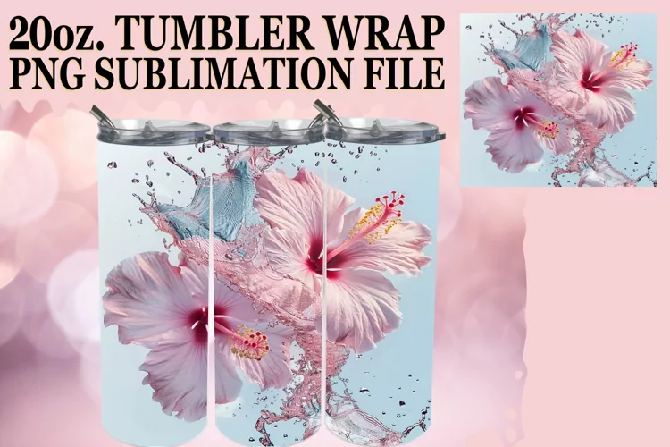 BPetal Cascade: Sublimation Tumbler Wrap - 20oz