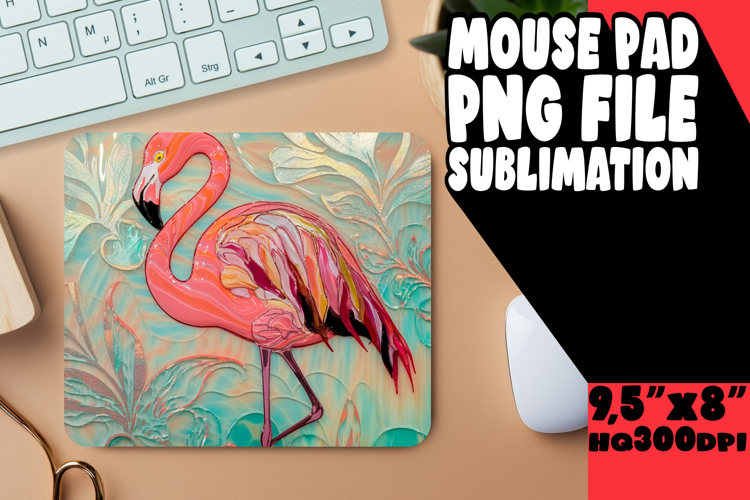 BLISSFUL desk pad Artistic PNG, Flamingo example image 1
