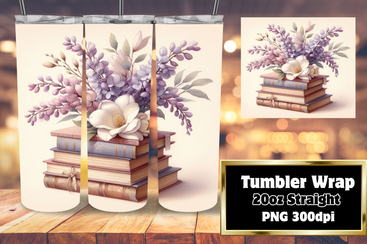 VIBRANT Design for 20oz Tumbler , Books