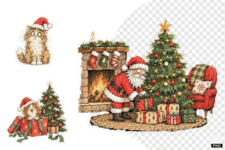 Whimsical Christmas Clipart example image 1