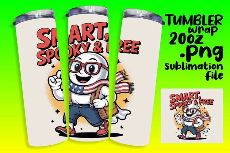 Sublimation Tumbler Template 20oz , Funny Ghost