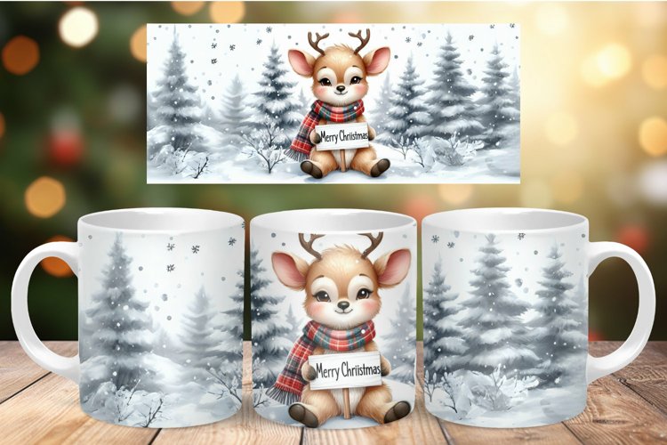 Mug Wrap Sublimation - reindeer example image 1