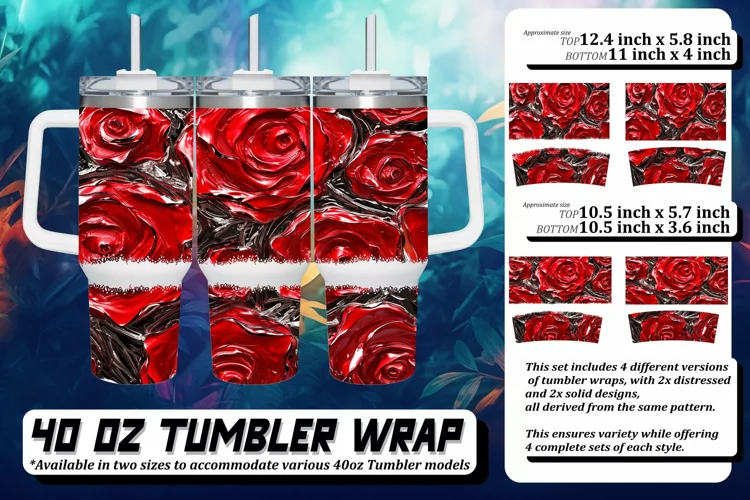 Springtime 3D Flower Tumbler Wrap 40oz