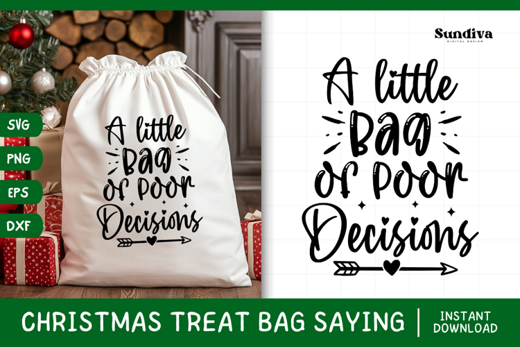 Christmas Treat Bag Quote SVG | A Little Bag